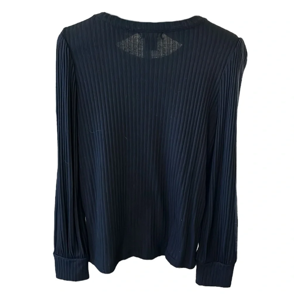 Architect Long Sleeve Ribbed Blouse With Puffy Sleeve - Picture 7 of 9